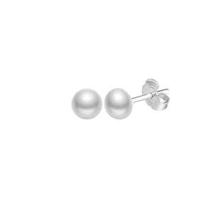 Close-up of S925 sterling silver ball stud earrings showing hallmark and smooth finish