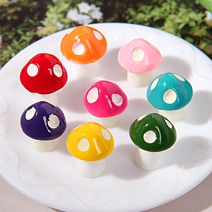 Mini Resin Mushroom Figurines Colorful Micro Landscape Decor For DIY Fairy Garden Terrarium Moss Bottle Crafts