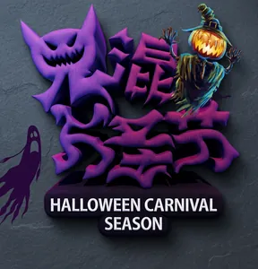 Poster promozionale di Halloween con zucca, pipistrelli e scena spettrale di cimitero