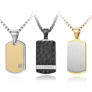 Collana Con Pendente Da Uomo In Acciaio Inossidabile Con Strass CNC Geometrico Quadrato Hip Hop Gioielli Regalo Per Lui