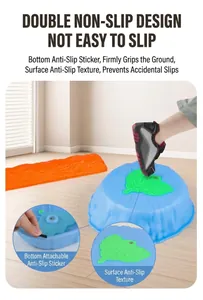 Detail of sensory training balance stones with non-slip leaf texture and rubber base grip