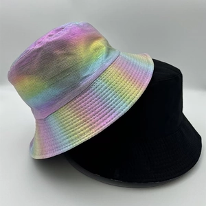Holographic Laser Bucket Hat Polyester Metallic Sunshade Fashion Outdoor Casual Unisex Fisherman Basin Cap