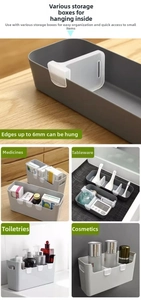 Close-up of adjustable plastic partition clip for storage boxes within 6mm thickness