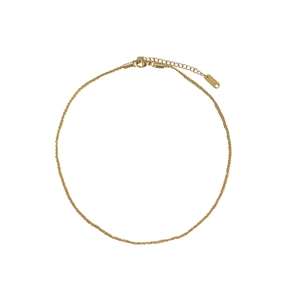 Glimmering 18K gold plated titanium steel star link necklace for women with lobster clasp