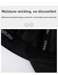Detail of widened breathable sweatband inside black baseball cap for moisture-wicking comfort