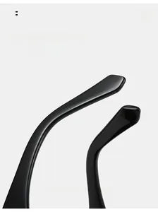 Detail of curved mirror legs on square sunglasses for comfortable ergonomic wear
