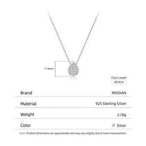 925 sterling silver necklace with sparkling teardrop cubic zirconia pendant