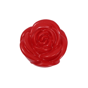 Top-down view of a vibrant red artificial rose night light with a smooth finish