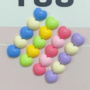 Mini Heart Charms Resin Macaron Colors DIY Craft Accessories For Phone Case Decor Hair Clips Jewelry Making