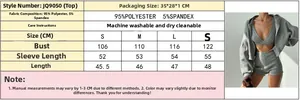 Größentabelle für Damen-Trainingsanzug mit Maßen von S bis XL und Materialinformationen