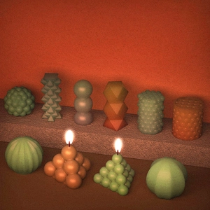 Bougies parfumées modernes aux formes géométriques de bulles et de vagues pour la maison