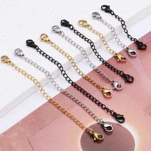 Stainless Steel Extension Chain Connector With Double Lobster Clasps For DIY Jewelry Making Necklace Bracelet Extender