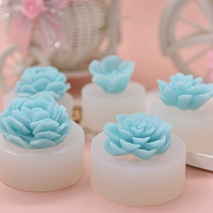 Flower Succulent Silicone Molds DIY Handmade Rose Peony Scented Candle Soap Gypsum Resin Craft Making Tools Elegant