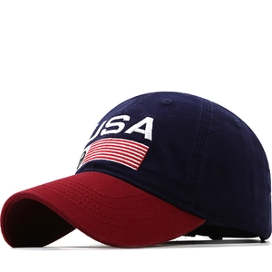 Cotton Baseball Cap 3D USA Embroidery Flag Sun Protection Outdoor Retro Adjustable Metal Buckle For Men Women