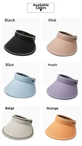 Détails de visières pare-soleil à large bord en six couleurs avec boucle réglable