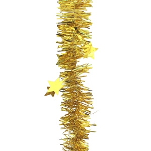 Guirlande de Noël dorée avec ornements d'étoiles pour décoration de fête festive