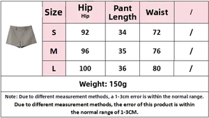 Size chart for women's plaid set with hip, waist, and pant length measurements in cm