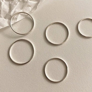 925 Sterling Silver Ring Minimalist Thin Line Plain Surface Geometric Knuckle Joint Stackable Simple Modern For Women