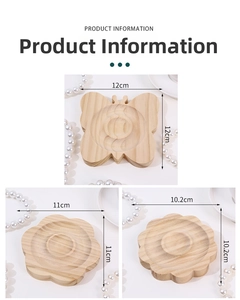 Three-piece layout showing butterfly and flower wooden jewelry trays with size labels