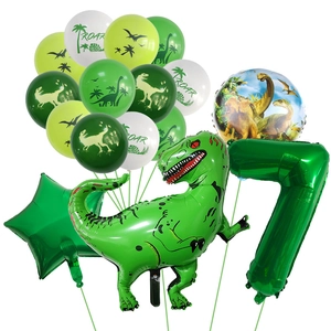 Kit de ballons dinosaure avec chiffre 7 et thème roar pour anniversaire de garçon