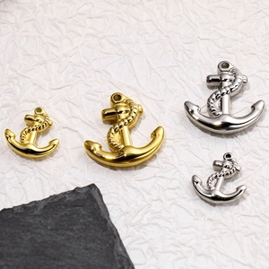 Polished stainless steel anchor pendants in gold and silver finishes in various sizes