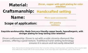 Detail specifications of 18K gold plated micro-pave zircon and copper jewelry accessories