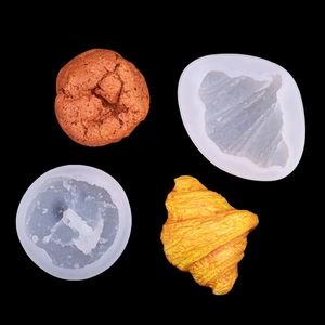 Silicone croissant and round pastry molds for mousse cakes and scented candle making