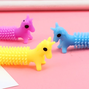 Unicorn sensory stress relief toys with soft TPR stretchy texture in three colors