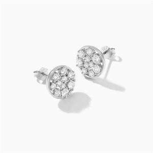 Macro detail of S925 sterling silver earring back with hallmark and zircon stones