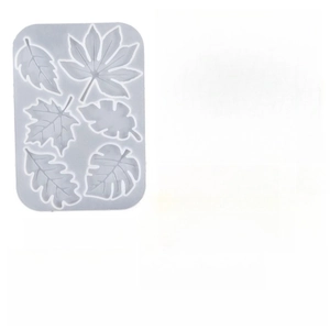 Moule en silicone DIY avec six formes de feuilles d'érable et de monstera pour boucles