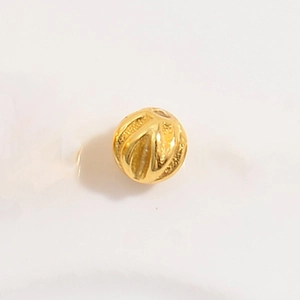 Textured S925 sterling silver golden pumpkin spacer bead for DIY jewelry making