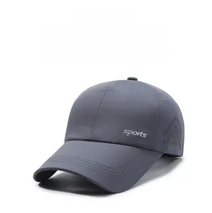 Detail of laser-cut side vents and sports embroidery on this quick-dry baseball cap