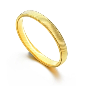 Mens punk style golden metallic spring elastic coil arm bracelet and sleeve cuff