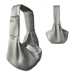 Sac de transport respirant en maille grise pour petits chiens et chats, portable