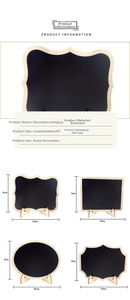 Mini wooden chalkboard signs in various shapes with stands for table decorations