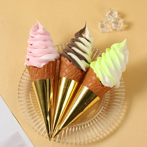 Realistic artificial ice cream cones in assorted flavors for window display decoration