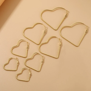 Heart Hoop Earrings Stainless Steel Twisted Textured Fashion Sweet Cool Jewelry For Women Girls
