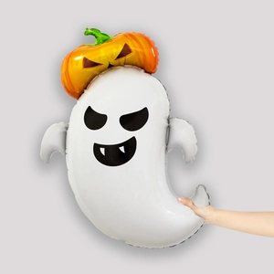 Halloween ghost balloon with pumpkin hat for festive party scene decoration