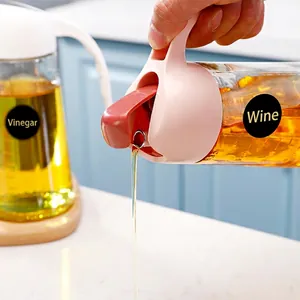 Bouteille Huile En Verre Automatique Distributeur Anti Fuite Avec Échelle Ouverture Par Gravité Poignée Cuisine
