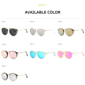 Classic round metal sunglasses for women available in 7 colors with UV protection