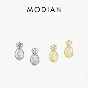 Boucles D Oreilles Ananas En Argent Sterling 925 Avec Zircone Bijoux Style Tropical Fruit Mignon Pour Femme