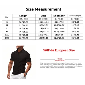 Guide des tailles EU pour polo homme à séchage rapide avec mesures détaillées en CM et INCH