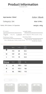 Tabella delle taglie e composizione del tessuto per il set a righe a maniche corte