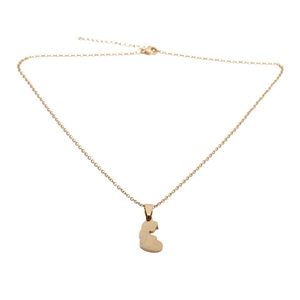 Golden titanium steel necklace with a minimalist pregnant woman silhouette pendant