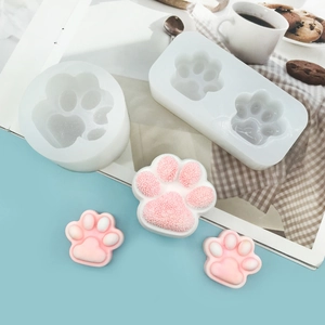 3D Cat Paw Silicone Mold Food Grade DIY Chocolate Mousse Baking Tool For Soap Candle Handmade Crafting Novelty