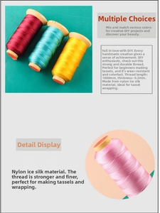 Detailed 0.2mm nylon ice silk cord for DIY jewelry in multiple vibrant colors