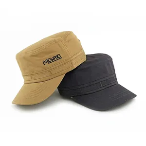 Gorras militares de algodón en color caqui y gris carbón con bordado en el lateral
