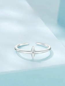 Detail view of S925 sterling silver ring showing the cross design and adjustable band