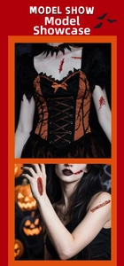 Realistic Halloween bloody wound tattoos applied on skin with high texture detail