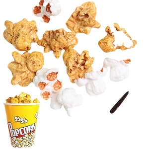Realistic popcorn resin charms and mini yellow popcorn cup for creative DIY jewelry making